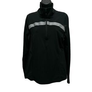 Champion Duo Dry Athletic Jacket Logo Pockets 1/4 Zip Size L Elastic Waist Black